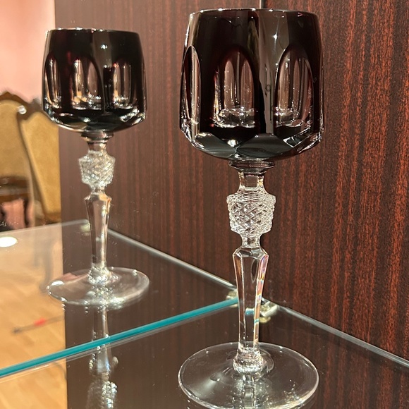 Antika by Nachtmann 8" Tall Crystal Amethyst Hock Wine Glass